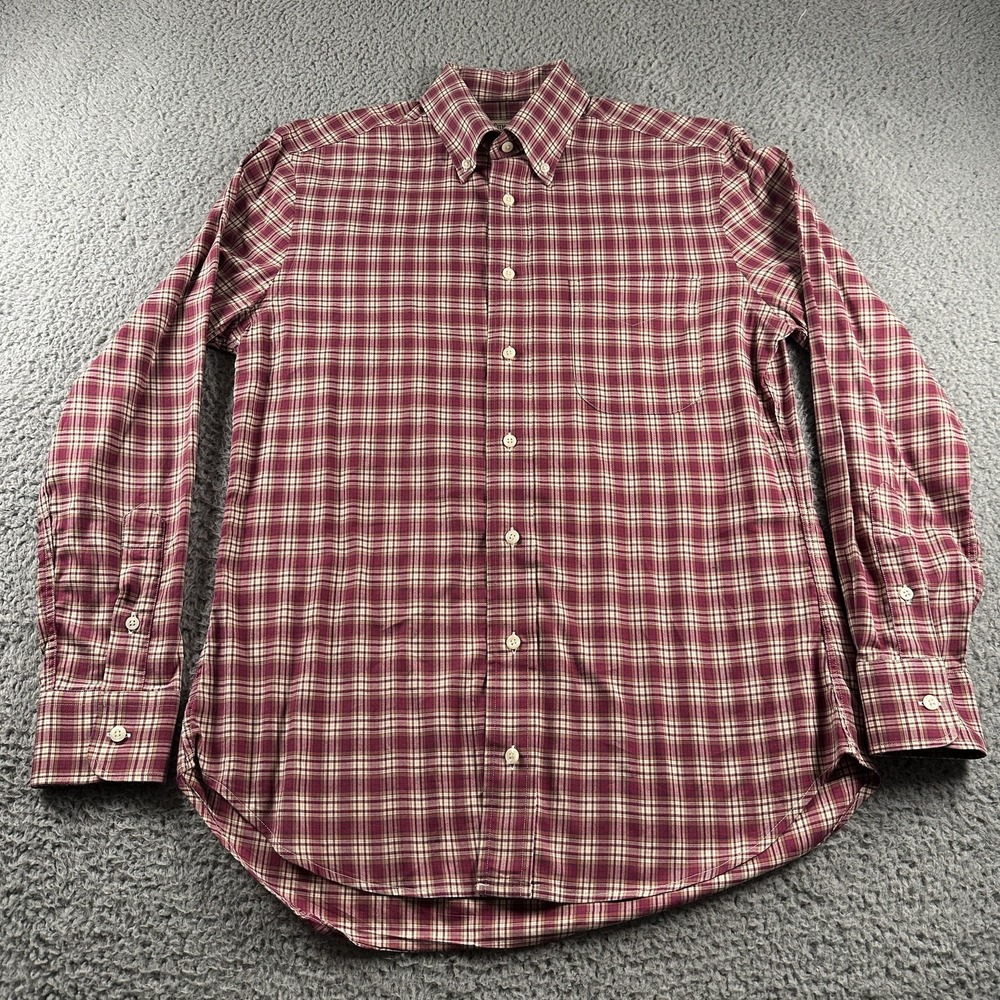 Gitman Bros Shirt Mens M Red Plaid Cotton Long Sleeve Button-Down USA Casual